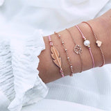 4 Pcs/ Set Classic  Multilayer Adjustable Open Bracelet Set - Uncommon Remington 
