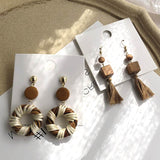 2019 New Bohemian Knitted Wooden Earrings - Uncommon Remington 