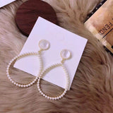 2019 Korean design style Water Drop Simulated Pearl Statement Earrings - Uncommon Remington 