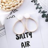 2019 Korean design style Water Drop Simulated Pearl Statement Earrings - Uncommon Remington 