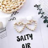 2019 Korean design style Water Drop Simulated Pearl Statement Earrings - Uncommon Remington 