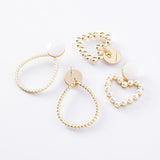 2019 Korean design style Water Drop Simulated Pearl Statement Earrings - Uncommon Remington 