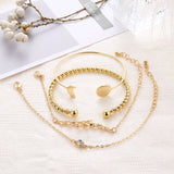 4 Pcs/ Set Classic  Multilayer Adjustable Open Bracelet Set - Uncommon Remington 