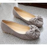 Women Loafers Candy Color Bowtie Slip On Suede Ballet Flats - Uncommon Remington 