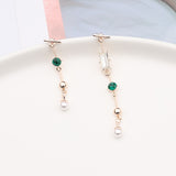 New Simple T Shape Rhinestone Asymmetric Earrings - Uncommon Remington 