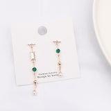 New Simple T Shape Rhinestone Asymmetric Earrings - Uncommon Remington 