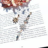 Design by Korean New Party Dangle　earrings Luxury Crystal Flower Asymmetric Drop Earrings - Uncommon Remington 