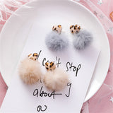Sexy Cute Leopard Print Velvet Love Heart Pom Pom earrings - Uncommon Remington 