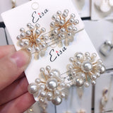 New Elegant  Pearl Flower Stud Earrings - Uncommon Remington 