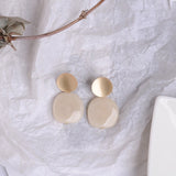 2019 New Design Curved Gold Metal Circle Geometric Acrylic Long Drop Earrings - Uncommon Remington 