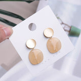 2019 New Design Curved Gold Metal Circle Geometric Acrylic Long Drop Earrings - Uncommon Remington 