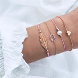4 Pcs/ Set Classic  Multilayer Adjustable Open Bracelet Set - Uncommon Remington 