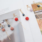 Drop Earrings  Asymmetrical  Dangle Earrings Round Beads - Uncommon Remington 