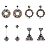 2019 New Europe Bohemian Vintage Crystal Flower Statement Drop Earrings - Uncommon Remington 