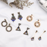 2019 New Europe Bohemian Vintage Crystal Flower Statement Drop Earrings - Uncommon Remington 