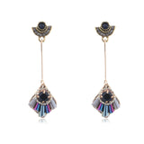 2019 New Europe Bohemian Vintage Crystal Flower Statement Drop Earrings - Uncommon Remington 