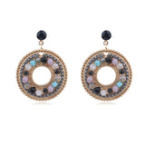 2019 New Europe Bohemian Vintage Crystal Flower Statement Drop Earrings - Uncommon Remington 