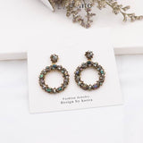 2019 New Europe Bohemian Vintage Crystal Flower Statement Drop Earrings - Uncommon Remington 