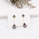 2019 New Europe Bohemian Vintage Crystal Flower Statement Drop Earrings - Uncommon Remington 