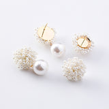 New Arrival Handmade Simulated Pearl Flower Pom Pom  Earrings - Uncommon Remington 