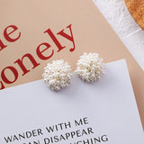 New Arrival Handmade Simulated Pearl Flower Pom Pom  Earrings - Uncommon Remington 