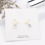 2019 New Korean Style Irregular Heart Square Crystal Earrings - Uncommon Remington 