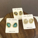 Vintage Geometric Stylish Irregular Stone Stud Earrings - Uncommon Remington 