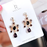 Baroque Style Rhinestone Flower Water Drop  Earrings - Uncommon Remington 