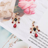 Baroque Style Rhinestone Flower Water Drop  Earrings - Uncommon Remington 