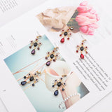 Baroque Style Rhinestone Flower Water Drop  Earrings - Uncommon Remington 