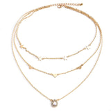 Water Drop Stars Heart Love  Gold Multilayer Necklace set - Uncommon Remington 