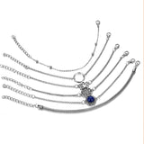 6Pcs/Set Bohemian Vintage Lotus Blue Round Bracelet Set - Uncommon Remington 