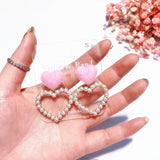 2019 Sweet Pink Fur Love Heart Earrings - Uncommon Remington 