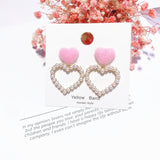 2019 Sweet Pink Fur Love Heart Earrings - Uncommon Remington 