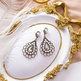 Vintage Rhinestone Pearl Dangle Earrings (Water drop shape) - Uncommon Remington 