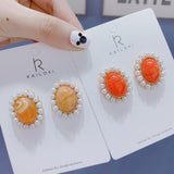 New Elegant  Pearl Oval Stud Earrings - Uncommon Remington 