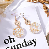 New Japanese gold foil Round Sequin  Hook Earrings - Uncommon Remington 