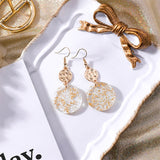 New Japanese gold foil Round Sequin  Hook Earrings - Uncommon Remington 