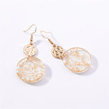 New Japanese gold foil Round Sequin  Hook Earrings - Uncommon Remington 