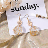 New Japanese gold foil Round Sequin  Hook Earrings - Uncommon Remington 