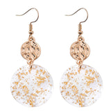 New Japanese gold foil Round Sequin  Hook Earrings - Uncommon Remington 
