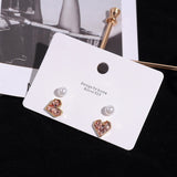 Shimmery heart & Pear  Stud Earrings  4pcs/Set - Uncommon Remington 
