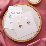 Shimmery heart & Pear  Stud Earrings  4pcs/Set - Uncommon Remington 