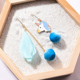 2019 e Unicorn / Feather Asymmetric Drop Earrings - Uncommon Remington 