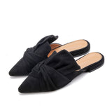 Elegant Bowtie Slipper Sandals /Pointed Toe Flat Sandals - Uncommon Remington 