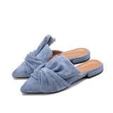 Elegant Bowtie Slipper Sandals /Pointed Toe Flat Sandals - Uncommon Remington 