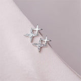 925 Solid Sterling Silver  Crystal Star sparkle Stud Earrings - Uncommon Remington 