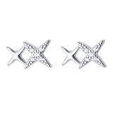 925 Solid Sterling Silver  Crystal Star sparkle Stud Earrings - Uncommon Remington 
