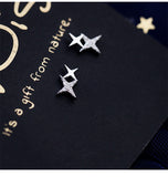 925 Solid Sterling Silver  Crystal Star sparkle Stud Earrings - Uncommon Remington 