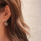 2019 Summer Style  Korean Crystal Star with Simulated Pearl DropEarrings - Uncommon Remington 